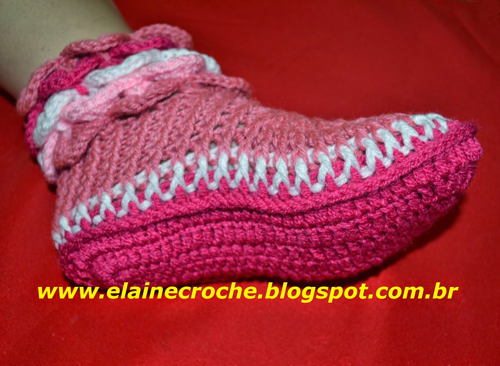Elaine Croche Botinha Crocodilo Adulto Fechada (Pantufa