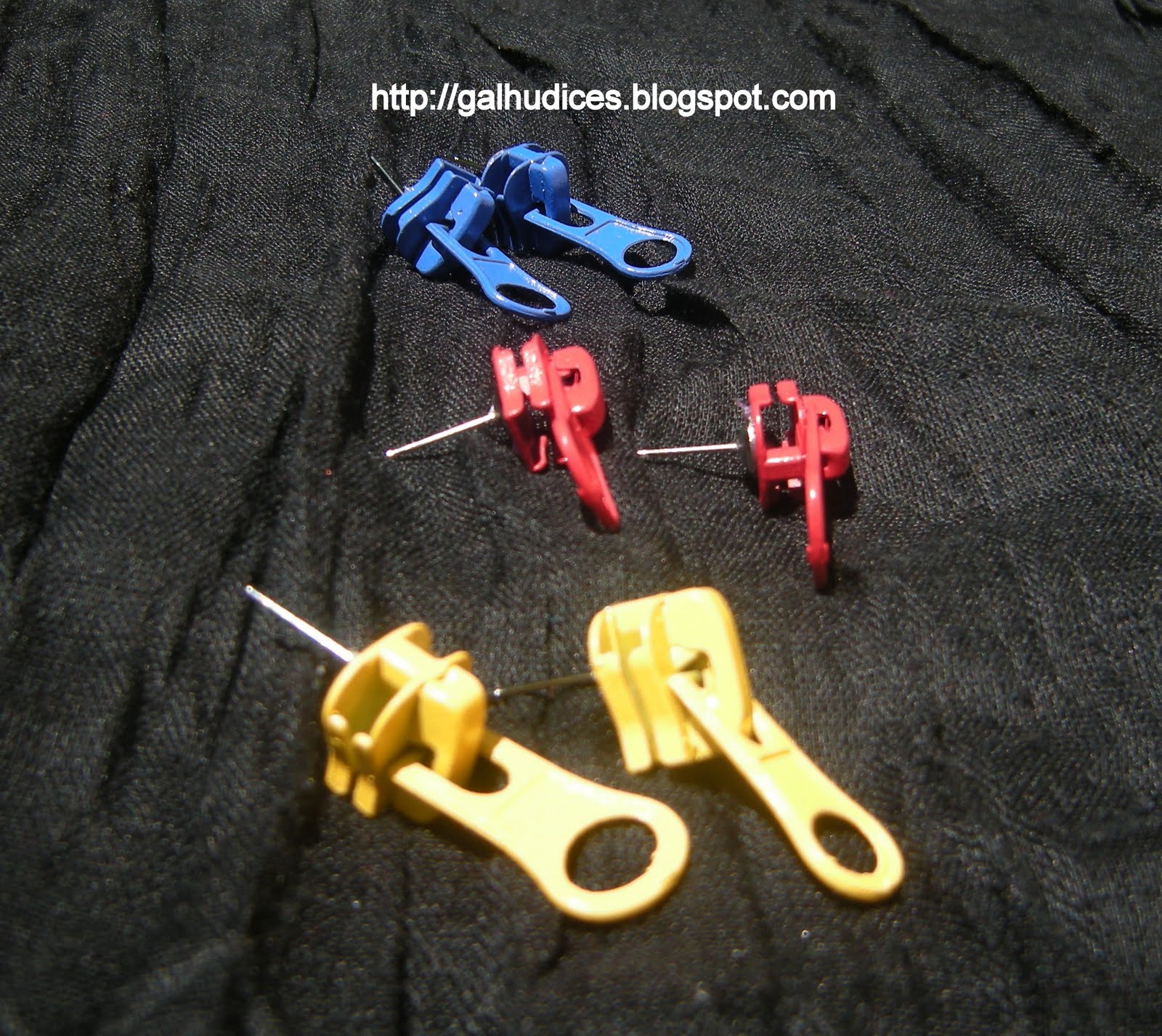 bijuterias e galhudices brincos com zipper