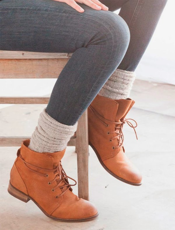 Moda bota de cano curto com meia (aparecendo!) Feufolândia