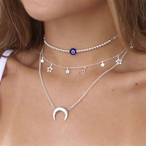 Comprar Kit Colares Prata Barato Preço