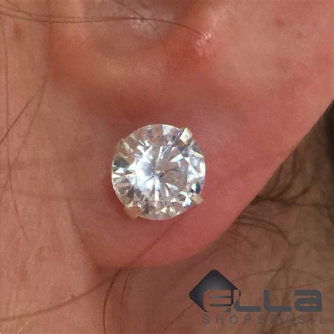 Comprar Brinco Zirconia Masculino 8Mm Barato Preço